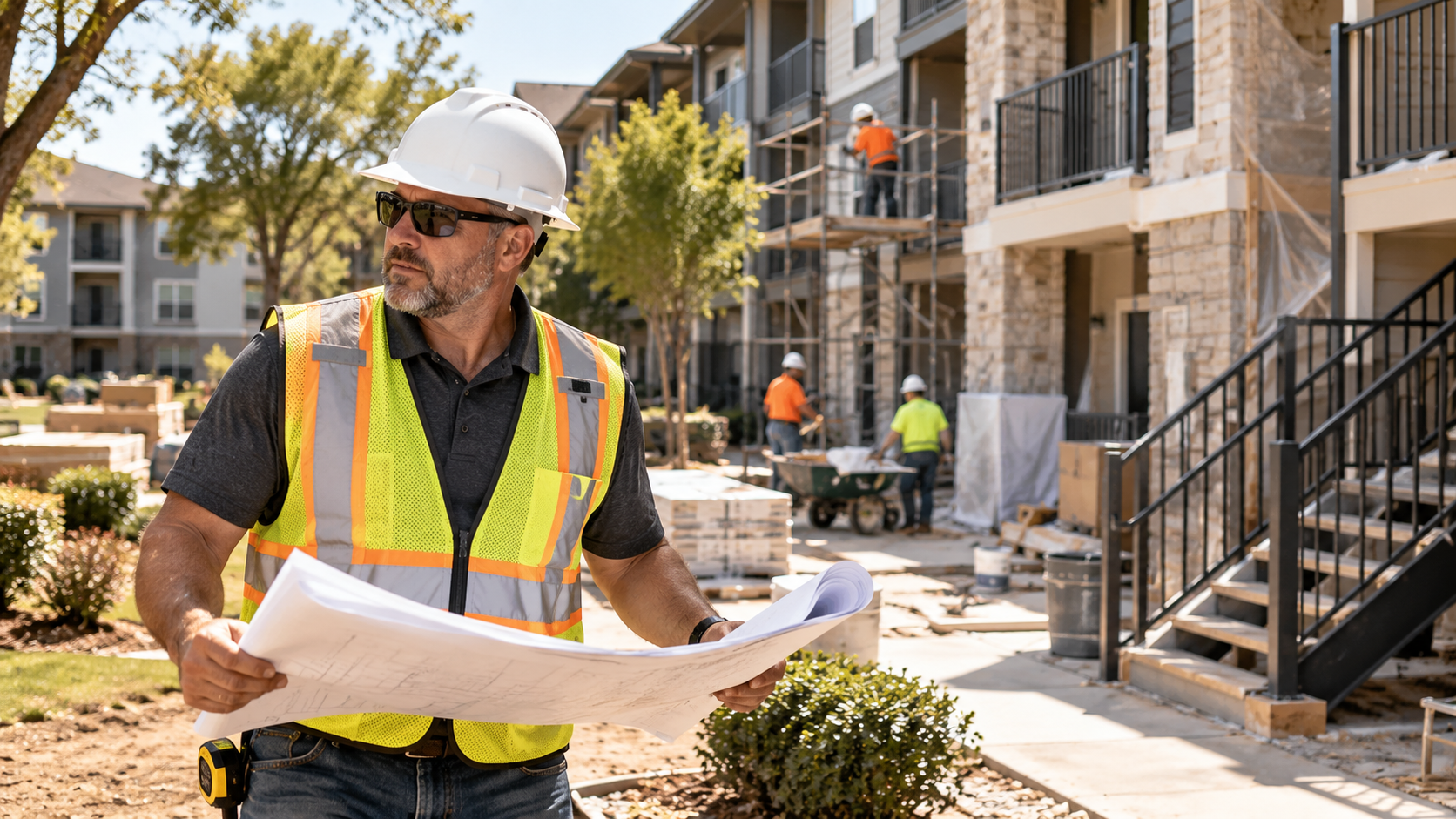 Superintendent planning occupied Affordable Housing Renovation at a low-rise apartment community