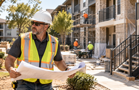 Superintendent planning occupied Affordable Housing Renovation at a low-rise apartment community